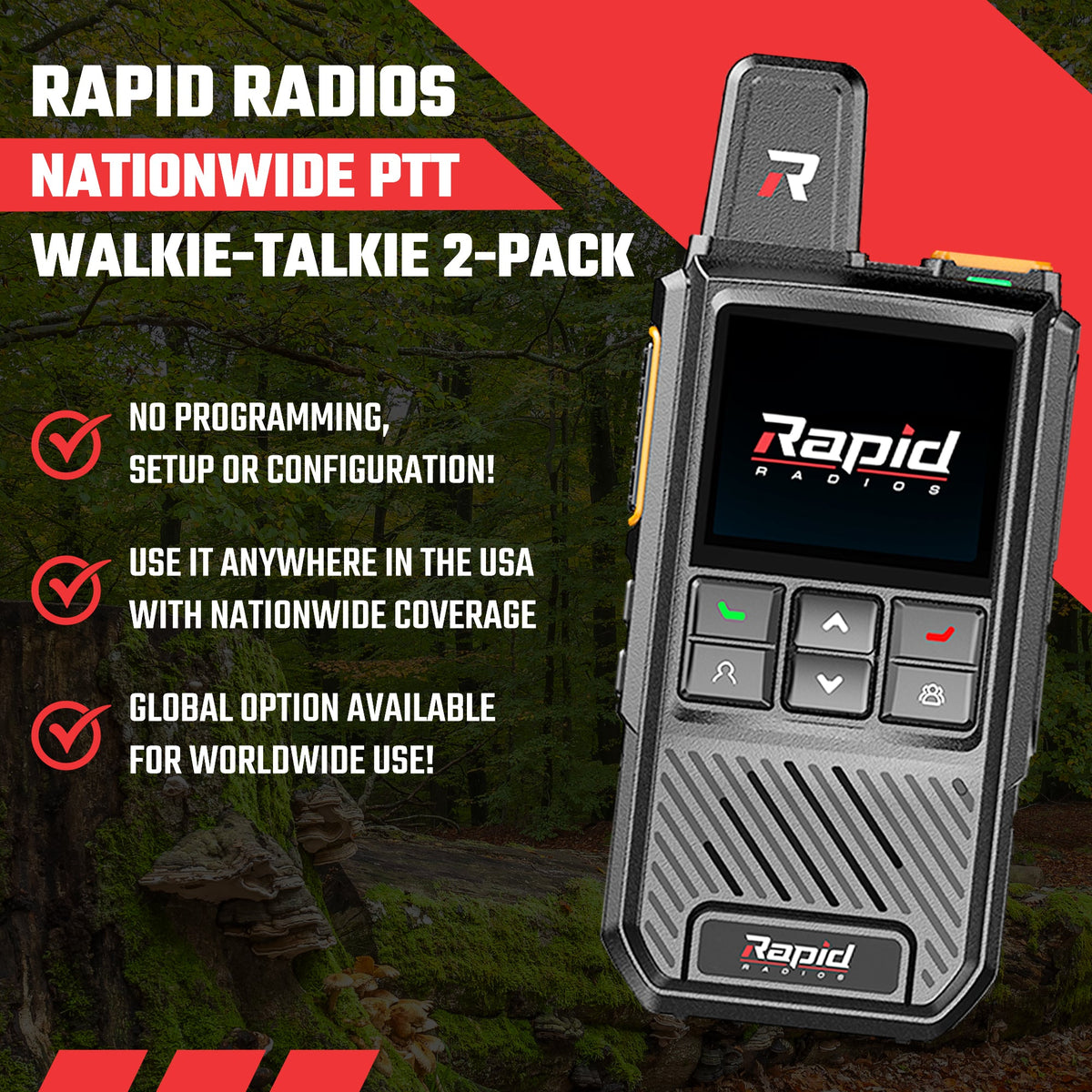 Rapid Radios G1 Nationwide LTE Push-to-Talk Walkie-Talkie