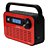 JENSEN JEP-250 Portable Weather Radio AM/FM NOAA Alert Red